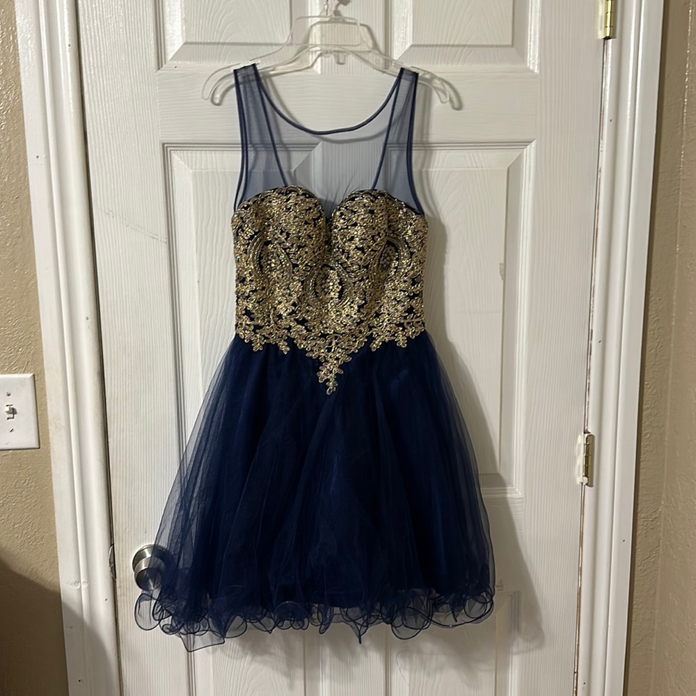 Baby online dress short navy blue formal dress size 3